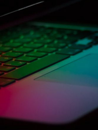laptop keyboard in the dark